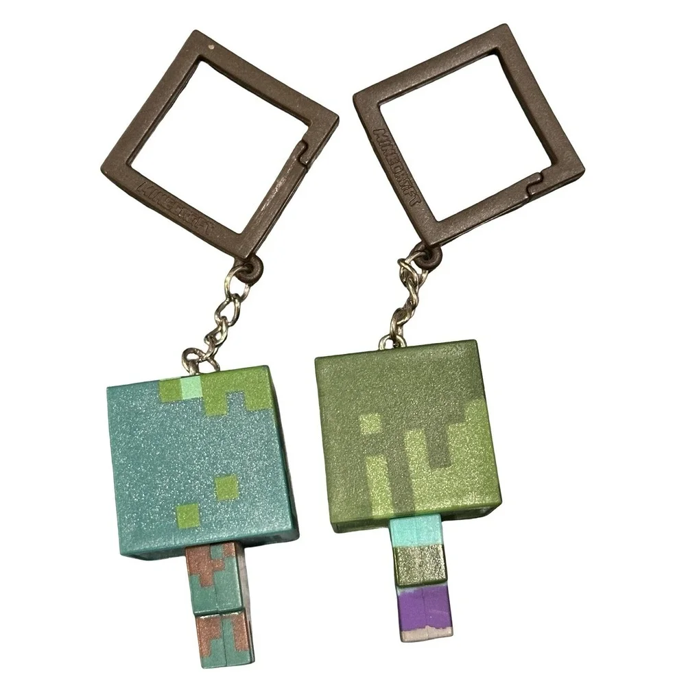 Minecraft Backpack Buddies Series 3 - Drowned &‎ Zombie Keychain Set